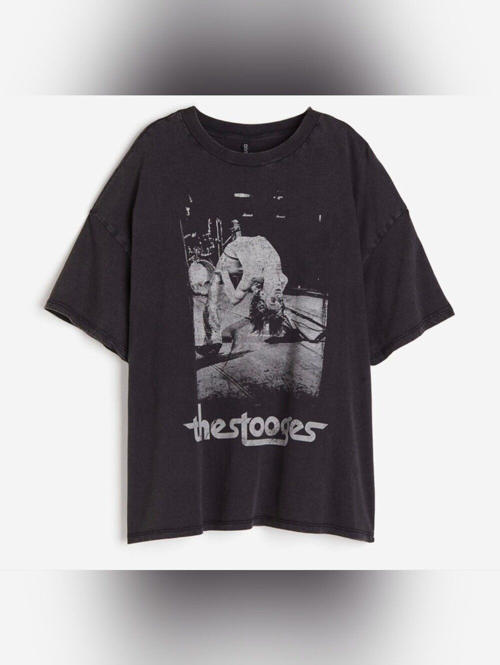 Black/The Stooges Oversized printed T-shirt / XL